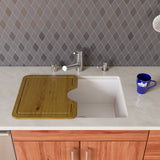 ALFI White 24" Undermount Single Bowl Granite Composite Kitchen Sink, AB2420UM-W