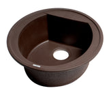 ALFI brand AB2020DI-C Chocolate 20" Drop-In Round Granite Composite Kitchen Prep Sink