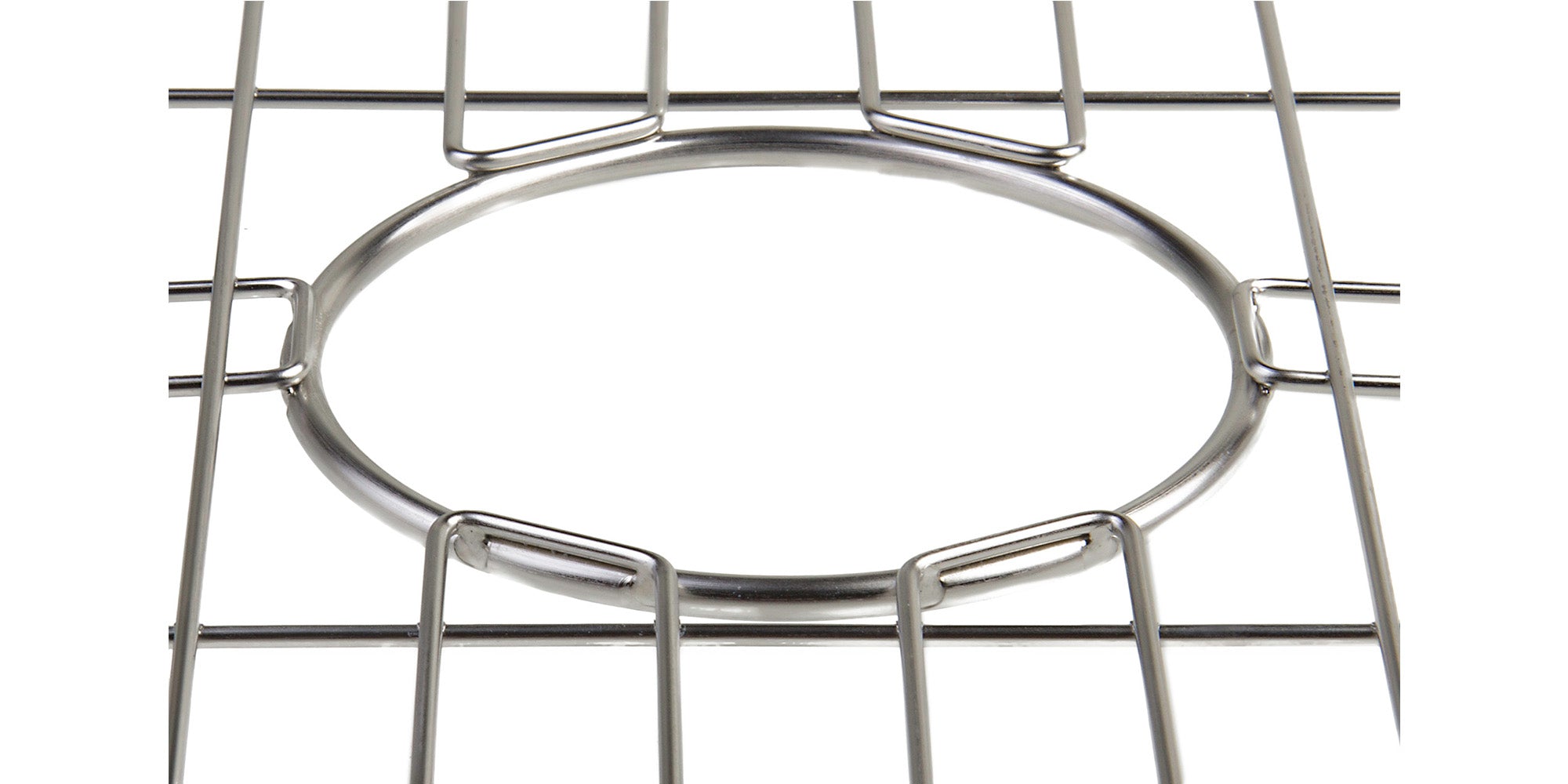 ALFI brand GR538 Solid Stainless Steel Kitchen Sink Grid Drain Hole Close Up