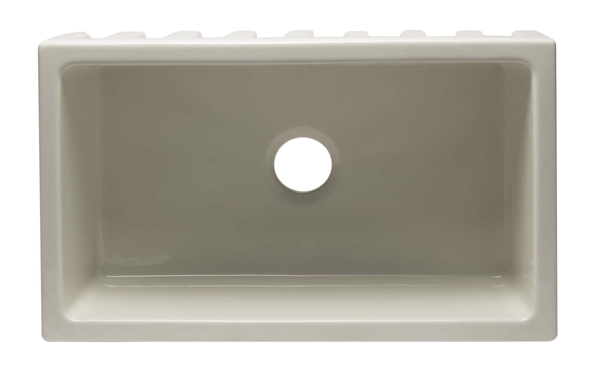 ALFI 30" Single Bowl Fireclay Farmhouse Apron Sink, Biscuit, Reversible, AB3018HS-B
