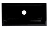 ALFI brand AB3318HS-BG Black Gloss 33" x 18" Reversible Fluted / Smooth Fireclay Farm Sink