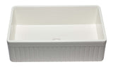 ALFI brand AB532-B 33" Biscuit Single Bowl Fluted Apron Fireclay Farm Sink - The Sink Boutique