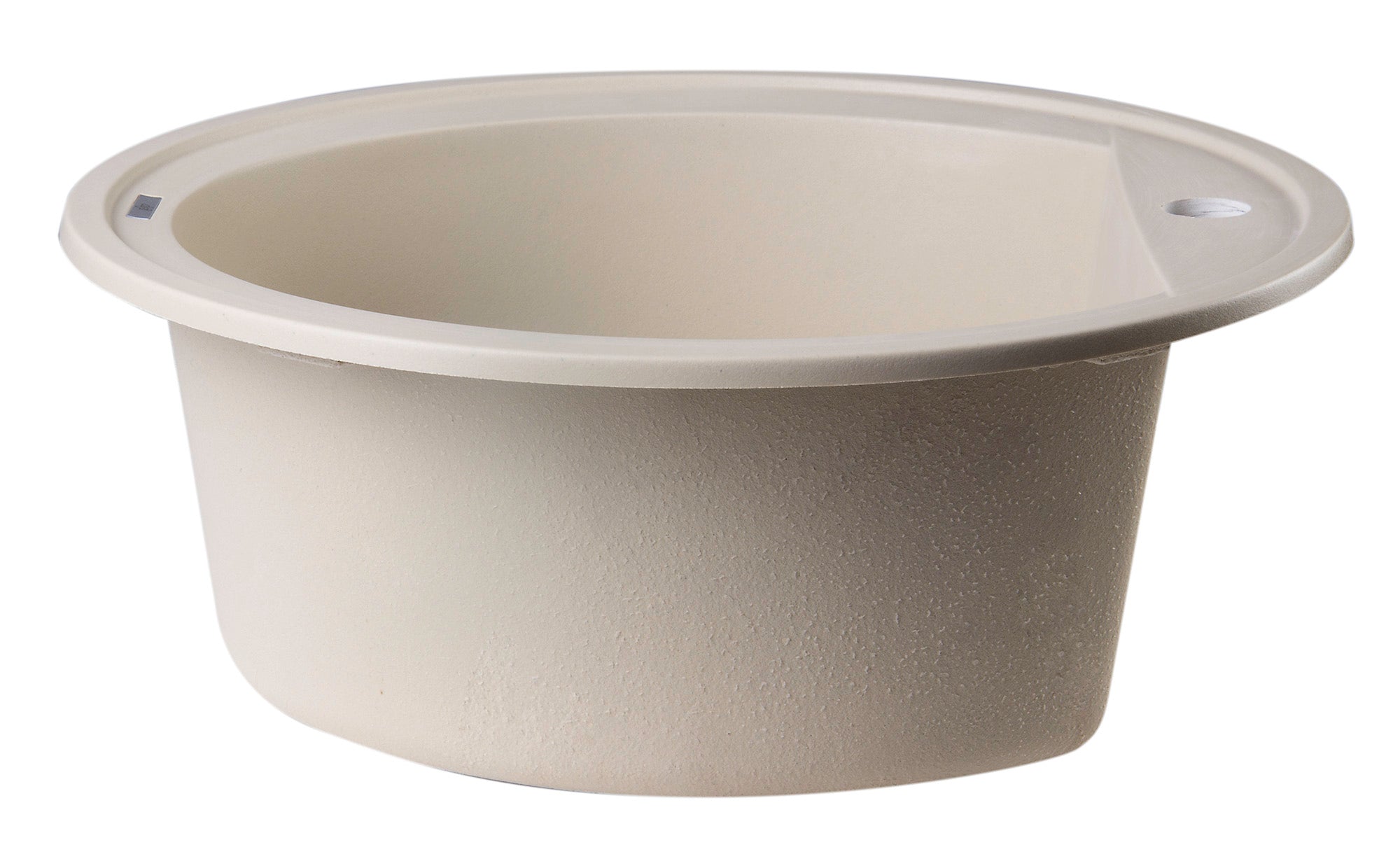 ALFI Biscuit 20" Drop-In Round Granite Composite Kitchen Prep Sink, AB2020DI-B