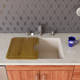 ALFI Biscuit 24" Undermount Single Bowl Granite Composite Kitchen Sink, AB2420UM-B