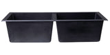 ALFI Black 34" Undermount Double Bowl Granite Composite Kitchen Sink, AB3420UM-BLA