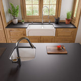 ALFI brand AB1818C 17" White Fireclay Undermount D-Shaped Kitchen Sink